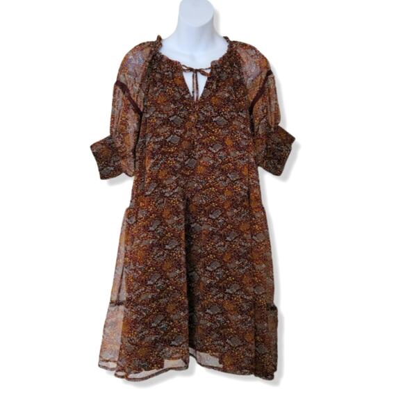 Patrons of Peace Snake Print Oversize Baby Doll Dress Size M - Picture 16 of 16